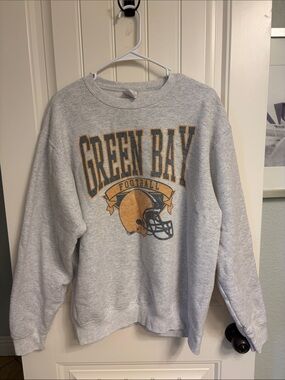 Green Bay Football Graphic Crewneck Sweatshirt - Gray